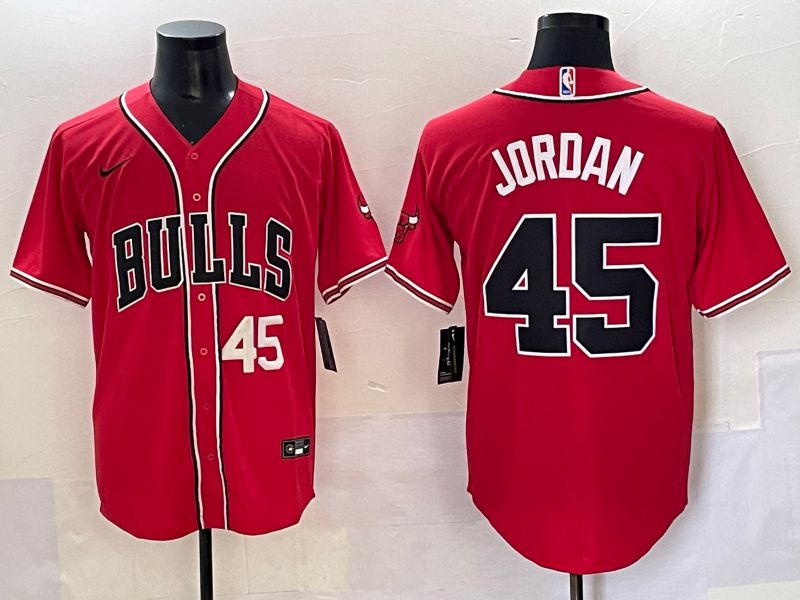 Men 2025 Chicago Bulls #45 Jordan Red Joint Name Nike NBA Jersey style 2